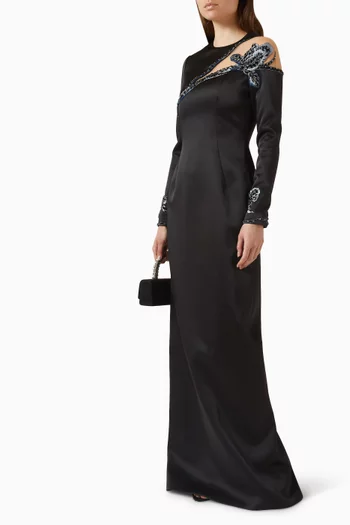 Cut-out Embellished Maxi Dress