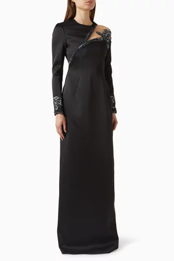 Cut-out Embellished Maxi Dress