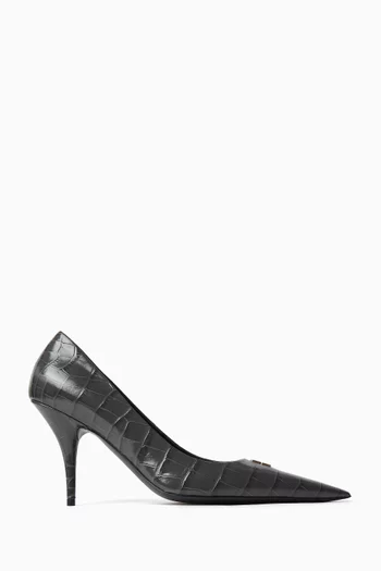 Avenue Editor 90 Pumps in Croc-embossed Leather