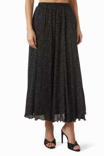 Printed Pleated Skirt