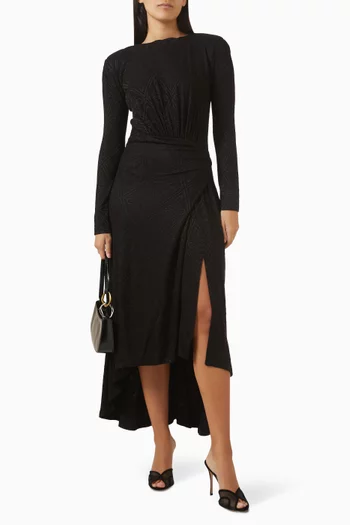 Draped Midi Dress in Viscose-blend