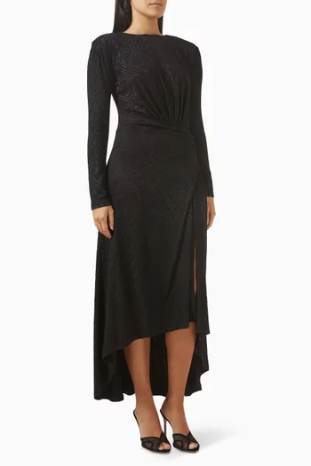 Draped Midi Dress in Viscose-blend