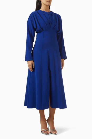 فستان متوسط الطول بدرابيه