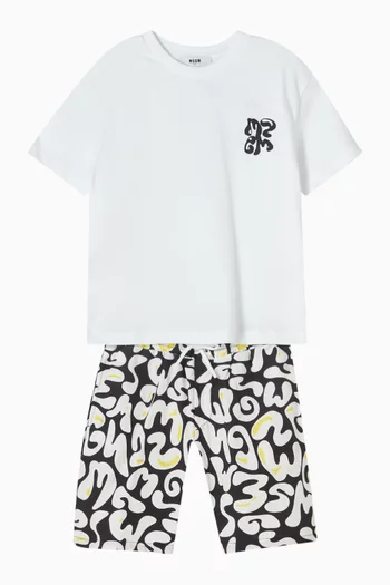 تي شيرت بطبعة شعار الماركة قطن جيرسيه