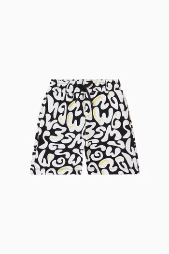 Printed Logo Sweatshorts in Fleece