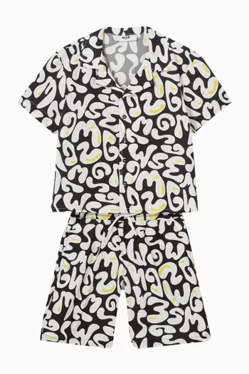 Printed Logo Shirt in Poplin