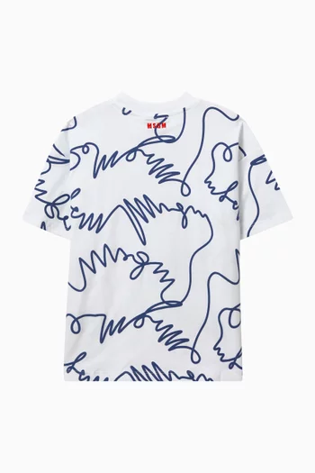 Abstract-print T-shirt in Cotton