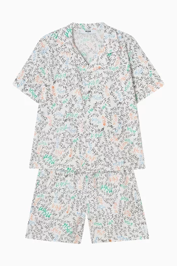 Printed Logo Shirt in Poplin