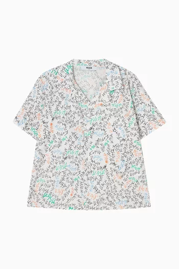 Printed Logo Shirt in Poplin