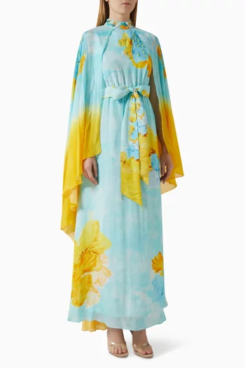 3D Hand-embroidered Dress in Chiffon