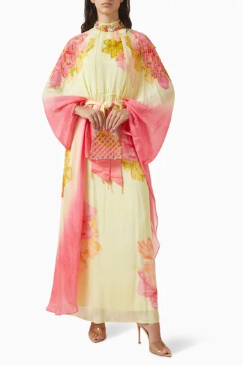 3D Hand-embroidered Dress in Chiffon