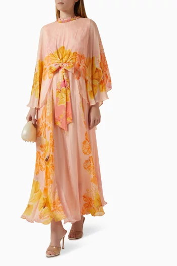 3D Hand-embroidered Dress in Chiffon