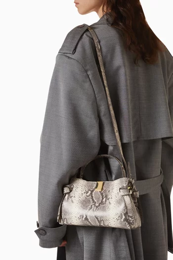 حقيبة ميني جيوزا جلد بقر بملمس بارز