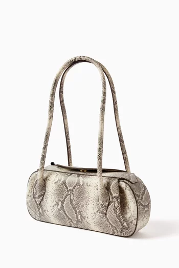 Oyster Shoulder Bag in Snake-embossed Leather