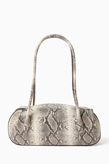 Oyster Shoulder Bag in Snake-embossed Leather