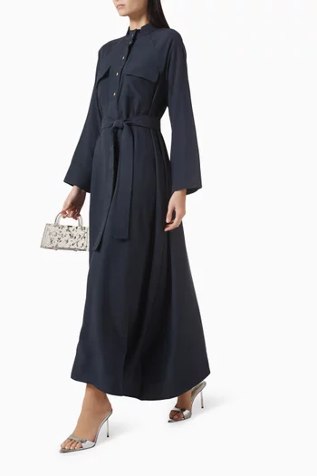 فستان بنمط قميص بحزام