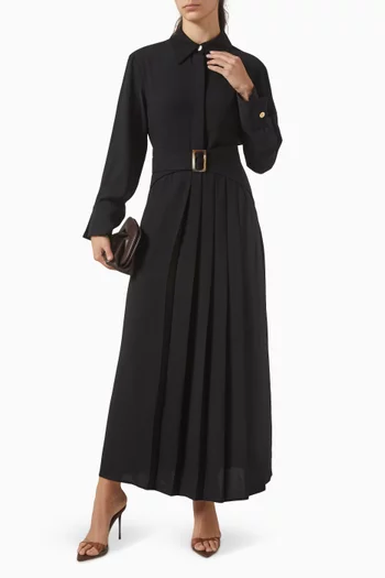 فستان بنمط قميص بطيات