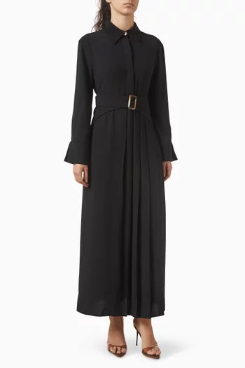 فستان بنمط قميص بطيات