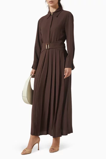 فستان بنمط قميص بطيات