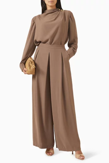 طقم بنطال بحزام قابل للربط