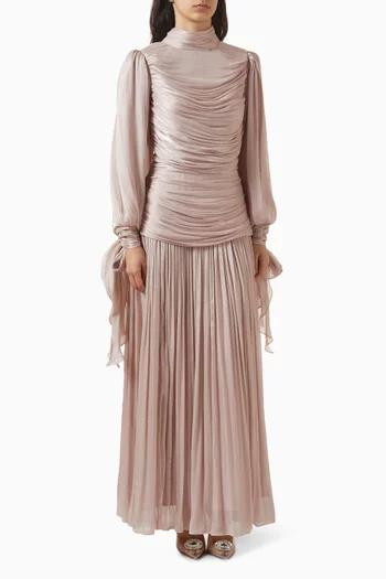 Gathered Dress in Organza