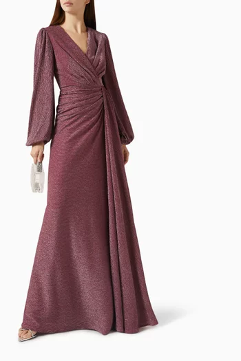 V-neck Gathered Dress