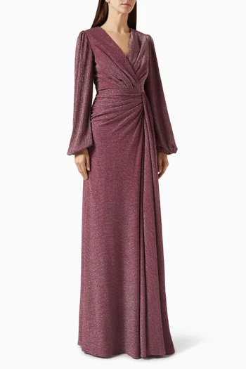 V-neck Gathered Dress