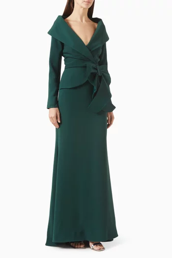 Tie-up Bow Dress in Crepe