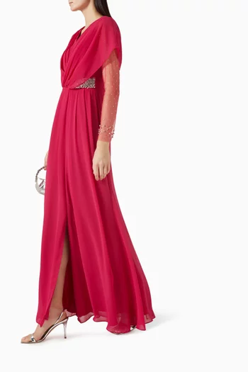 Embellished Slit Dress