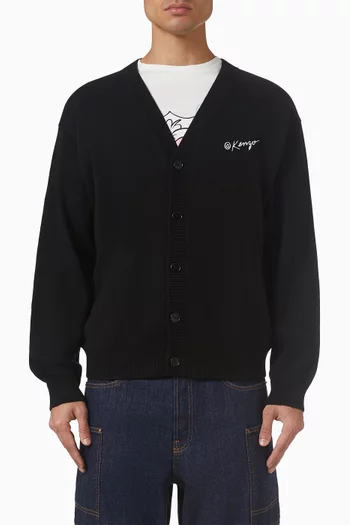 كارديغان مزين بشعار نمر بري صوف قطني