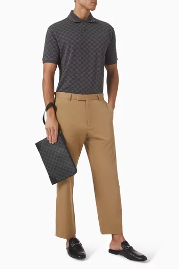 حقيبة عمل صغيرة قماش بشعار حرفي GG