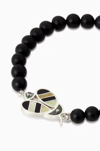 سوار بخرز ودلاية على شكل نحلة فضة إسترلينية