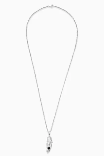 قلادة بدلاية على شكل ريشة فضة إسترلينية