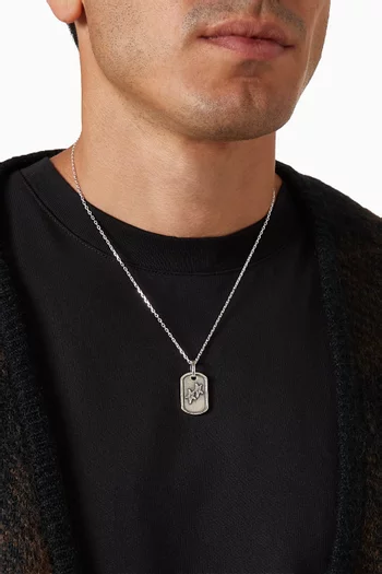 Dog Tag Necklace in Sterling Silver