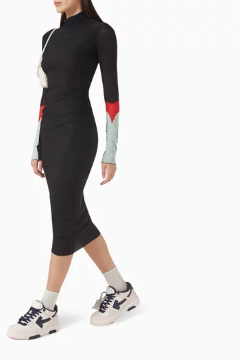 فستان بكشكش على الجانبين جيرسيه