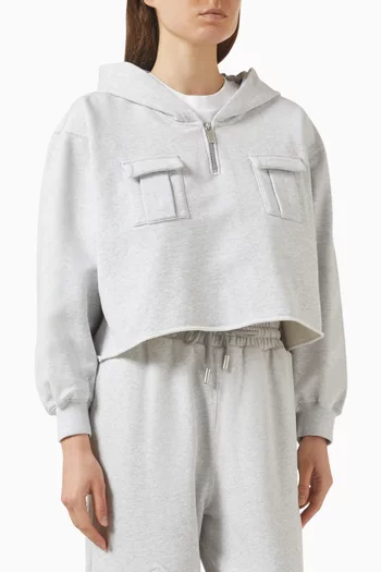 Soft Life Printed Crop Hoodie