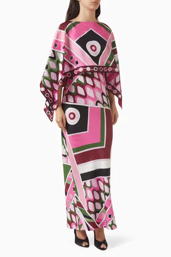Vivara-print Maxi Dress in Silk Twill