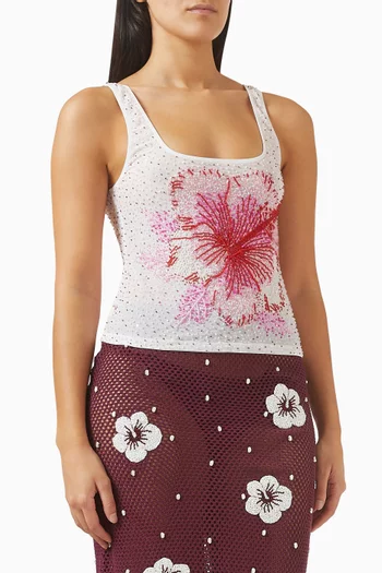 Hibiscus Embellished Top