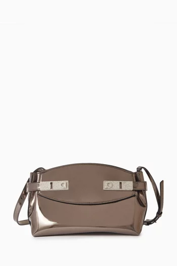 Small Hug Bag in Metallic Leather
