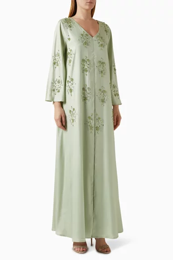 Embellished Kaftan in Satin