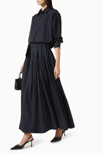 Belted Maxi Skirt in Canvas