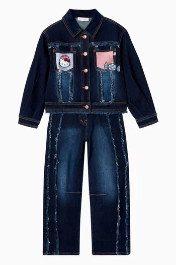 بنطال جينز مزين برقعة هالو كيتي