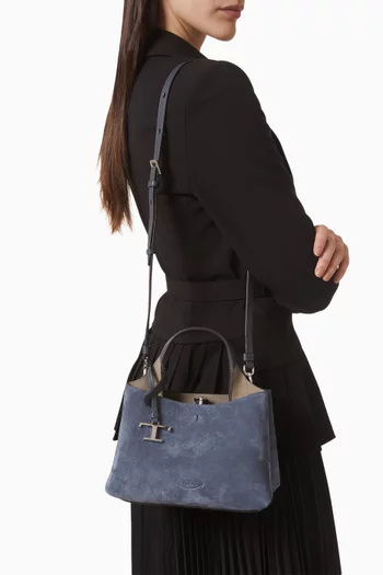 Micro Bucket Bag in Suede