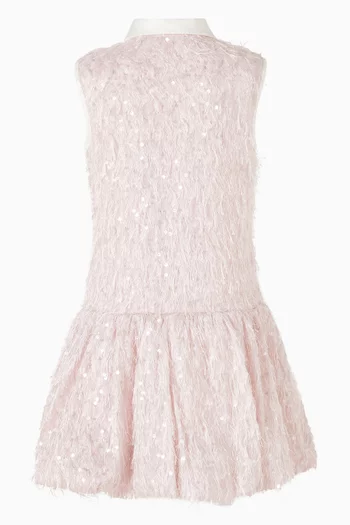 Shirt Dress in Sequins & Feathers