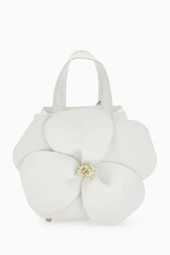 حقيبة بيد علوية وزهور بارزة