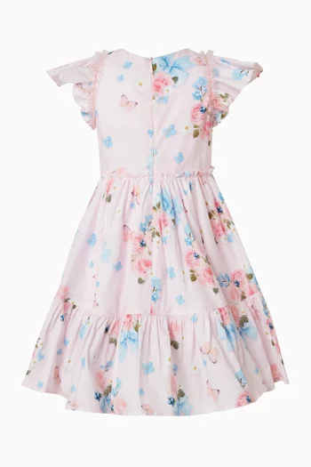 Butterfly & Floral Poplin Dress
