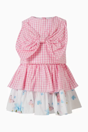 Checked Top & Skirt Set