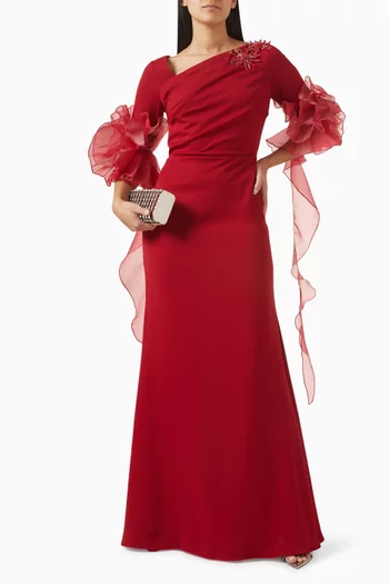 Ruffle Sleeve Gown