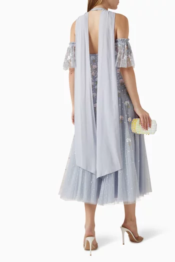 فستان باليرينا ديتسي بنقشة زهور الهندباء