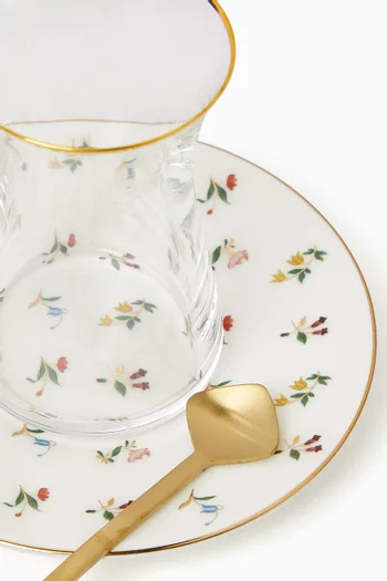 Flower Power Istikana Cups & Saucers, Set of 6